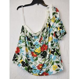 Anthropologie Porridge Larsa Floral One Shoulder Shirt Blouse Size XL NWT